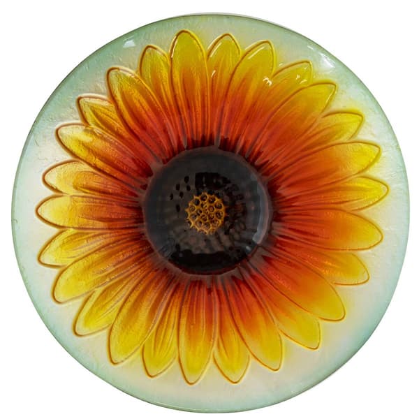 Northlight Seasonal 20.5in. Sunflower Bird Bath w/Stand