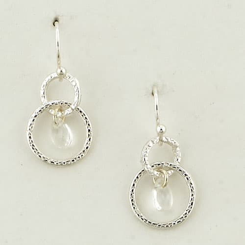 Nickel Free Silver Tone Linear Drop Earrings