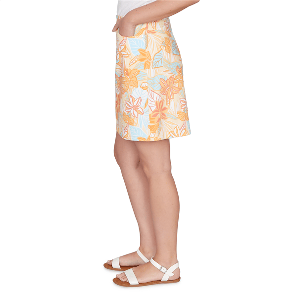 Womens Hearts of Palm Fun in the Sun Tropical Pull On Skort