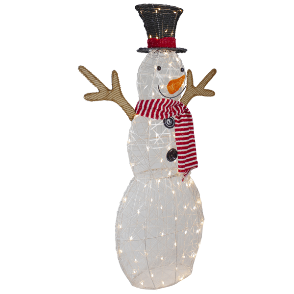 Northlight 48in. LED Top Hat Snowman Outdoor Christmas Decoration