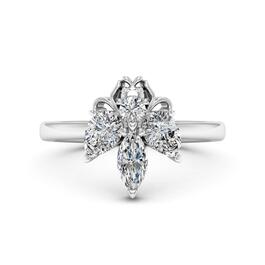 Moluxi&#40;tm&#41; Sterling Silver 1.5ctw. Moissanite Fly Ring