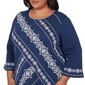 Plus Size Alfred Dunner Mykonos 3/4 Sleeve Diagonal Scroll Blouse - image 5