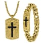 Mens Gentlemens Classics(tm) Gold-Tone Cross Necklace & Bracelet Set - image 1
