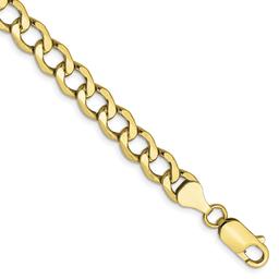Mens Gold Classics™ 10kt 6.5mm 8in. Semi-Solid Chain Bracelet