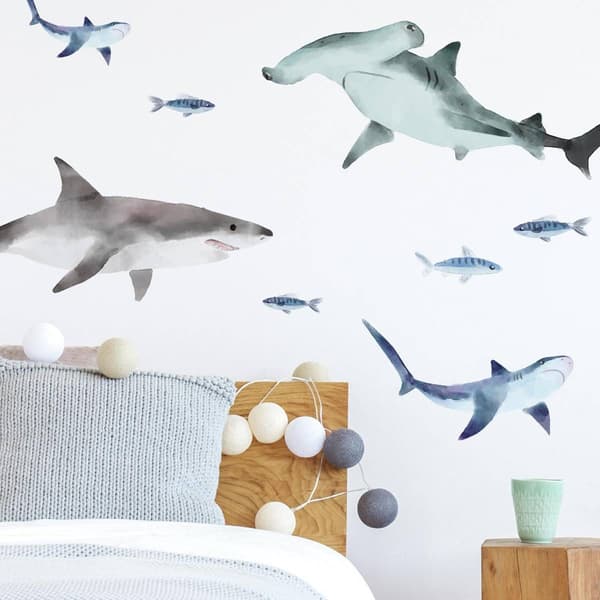 RoomMates(R) Sharks Peel &amp; Stick Wall Decal Set