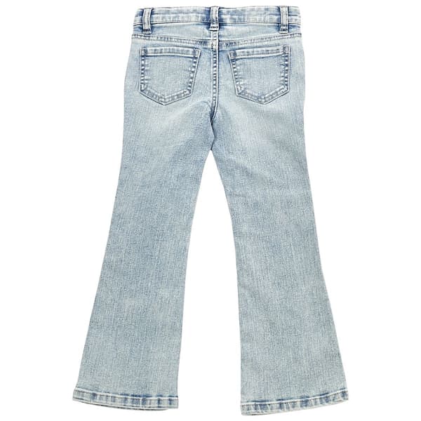 Girls (4-6x) Squeeze Stitched Butterfly Patch Flare Jeans