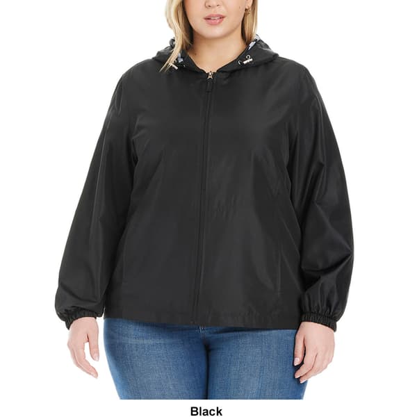 Plus Size d.e.t.a.i.l.s Windbreaker w/Floral Hood Lining