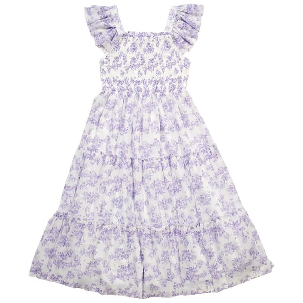 Girls (7-16) Rare Editions Flutter Sleeve Tiered Maxi Dress - image 