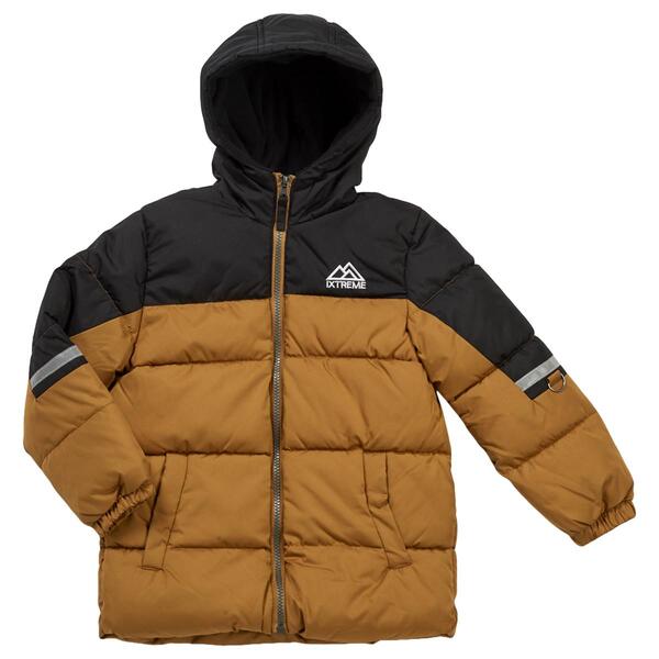 Boys &#40;4-7&#41; iXtreme Color Block Puffer - Gingerbread - image 