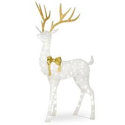 National Tree 6.25ft. Pre-lit Crystal White Standing Buck
