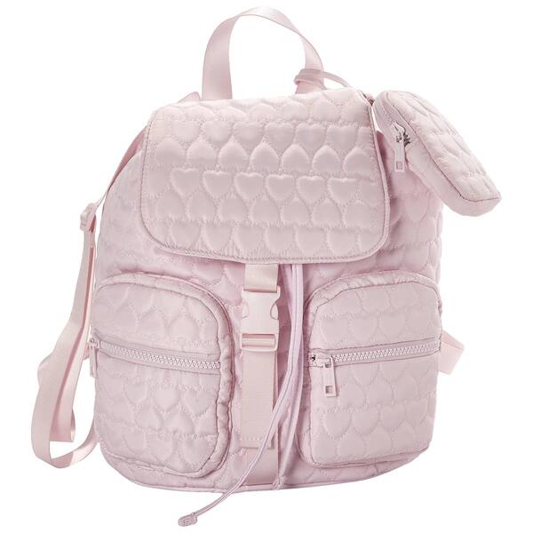 Womens Madden Girl Heart Quilted Drawstring Backpack - image 