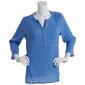 Womens Hasting & Smith 3/4 Sleeve Split Neck/3 Button Top - image 1