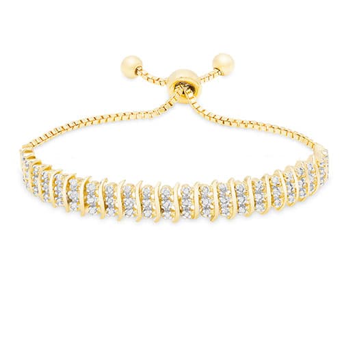 Gianni Argento Gold Plated 1/4ctw. Diamond S Link Bracelet