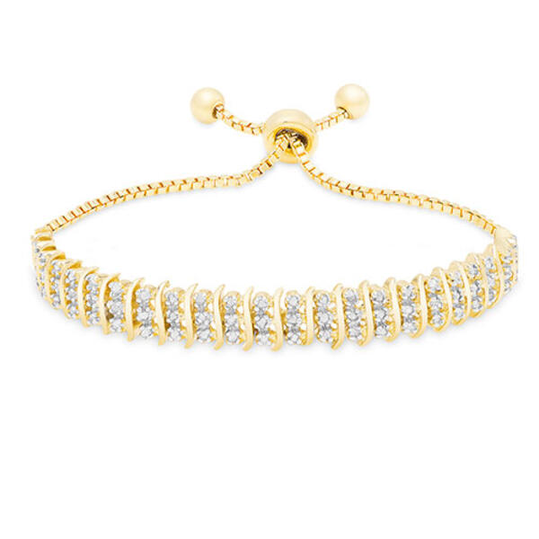 Gianni Argento Gold Plated 1/4ctw. Diamond S Link Bracelet - image 
