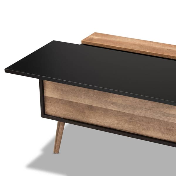 Baxton Studio Jensen Black/Rustic Brown Finish Wood Coffee Table