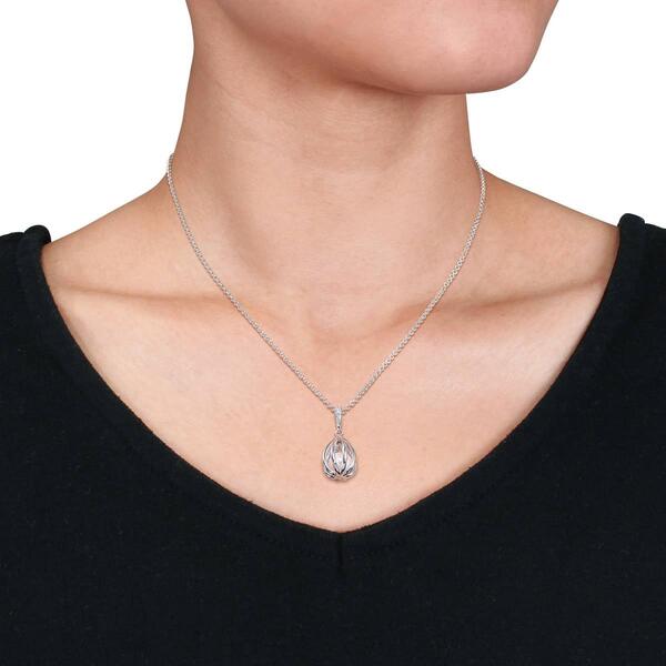 Gemstone Classics&#8482; Pearl & Diamond Accent Necklace