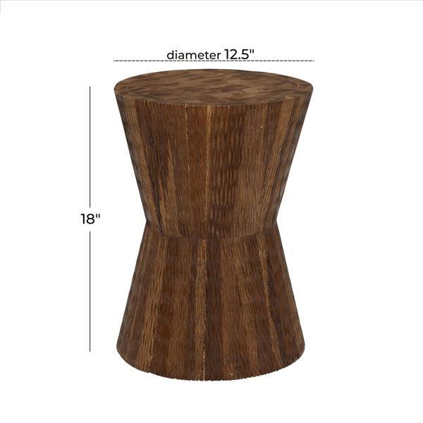 9th & Pike® Contemporary Brown Teak Wood Accent Table