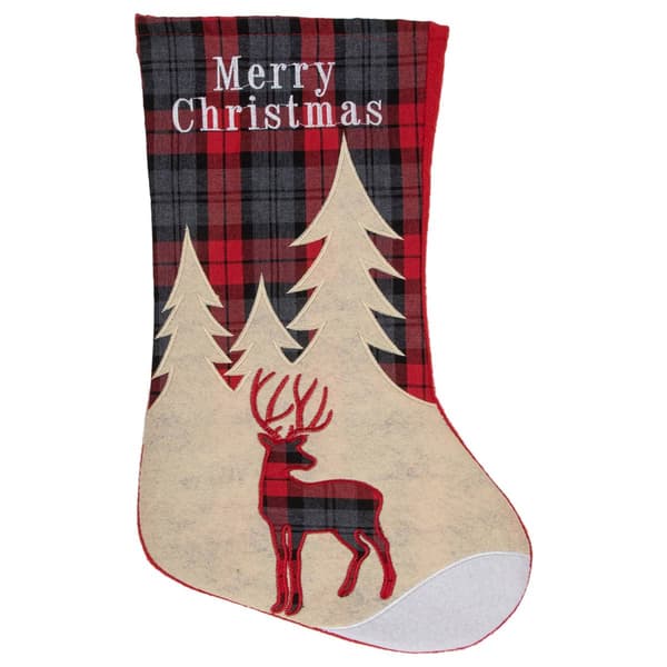 Northlight Seasonal 19in. Reindeer w/ Forest Christmas Stocking - image 