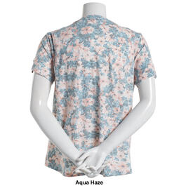 Plus Size Hasting & Smith Short Sleeve Floral Split Neck Tee