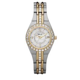 Womens RELIC by Fossil Queens Court Two-Tone Watch - ZR11775