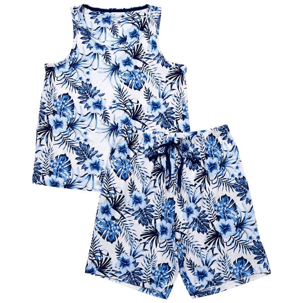 Womens Rene Rofe(R) Hibiscus Tank & Bermuda Pajama Set