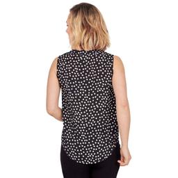 Plus Size Emaline Essentials Sleeveless V-Neck Polka Dot Blouse
