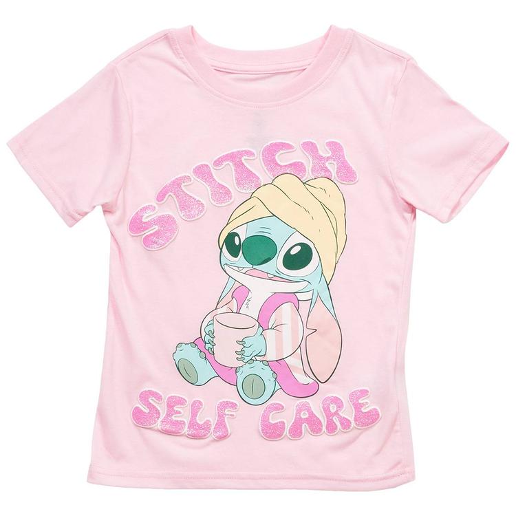 Girls (4-6x) Disney Stitch Self Care Graphic Tee