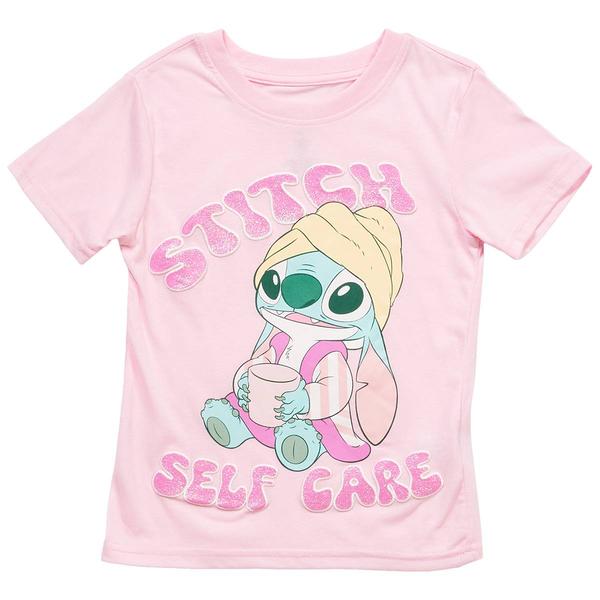 Girls (4-6x) Disney Stitch Self Care Graphic Tee - image 
