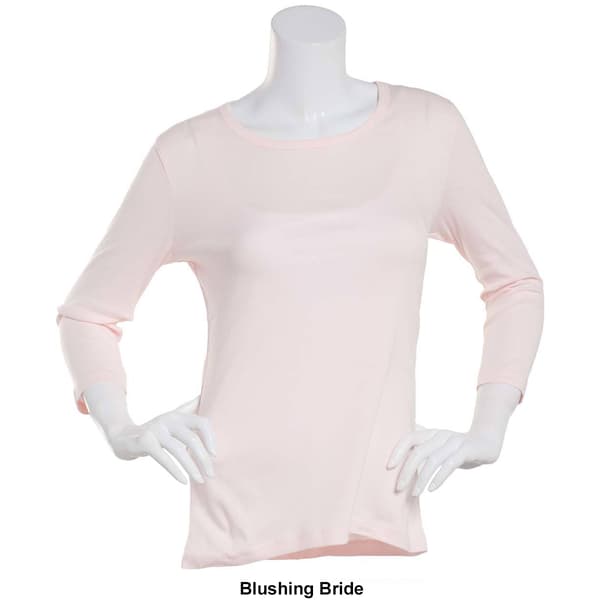 Womens Architect® 3/4 Sleeve Rib Scoop Neck Top