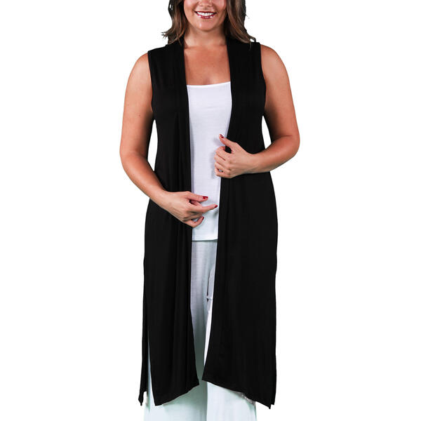 Plus Size 24/7 Comfort Apparel Maxi Cardigan Vest - image 
