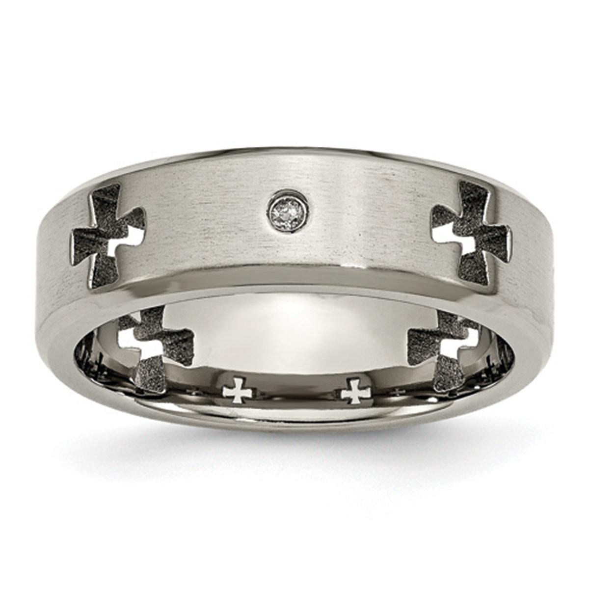 Mens Endless Affection™ Titanium 7mm Celtic Cross Cut Out Band,Specials : American Fashion Style Bags On Sale
