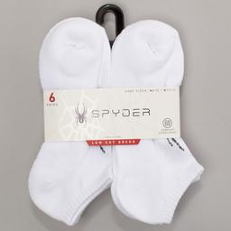 Mens Spyder 6pk. Mesh Low Cut Socks - White