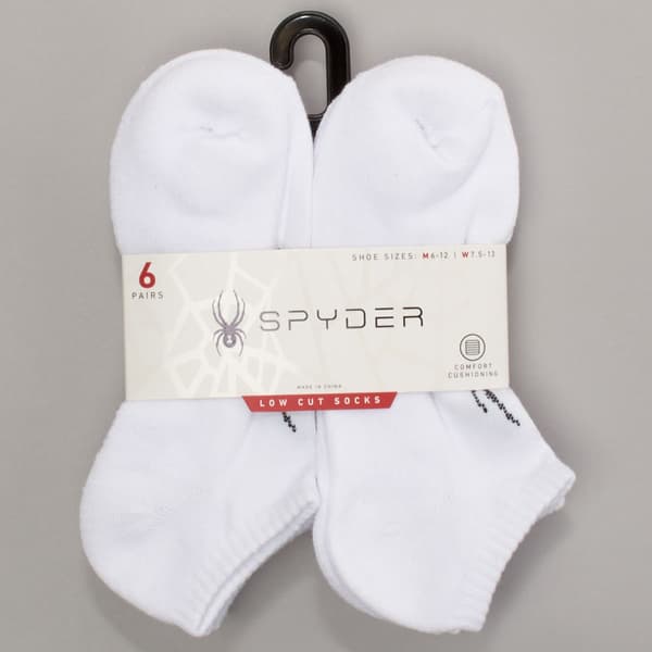Mens Spyder 6pk. Mesh Low Cut Socks - White - image 