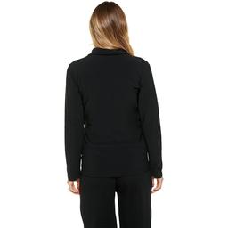 Womens Times Two Maternity Sleeve Zip Front Mock Neck Jacket