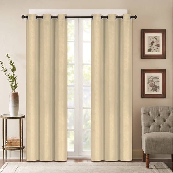 J&V Textiles Denver Embossed Blackout Grommet Curtain Panels - image 