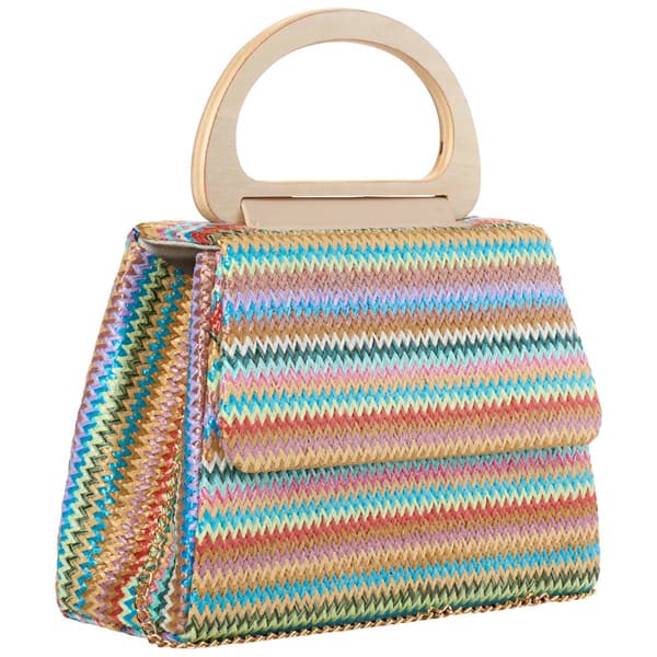 D''Margeaux Bright Straw Stripes Evening Bag
