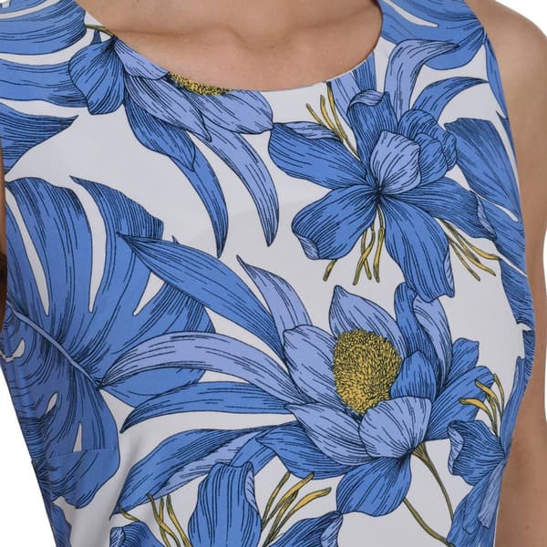 Womens Tommy Hilfiger Sleeveless Floral Leaf Shift Dress