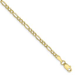 Gold Classics(tm)10kt. 2.5mm Semi-Solid Figaro Chain Bracelet