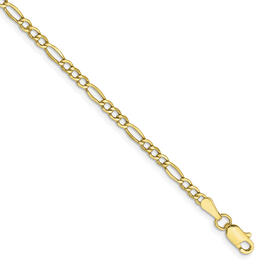 Gold Classics&#40;tm&#41;10kt. 2.5mm Semi-Solid Figaro Chain Bracelet