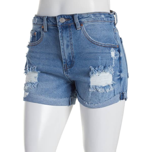 Juniors Almost Famous™ Rise Up Distressed Denim Short Shorts