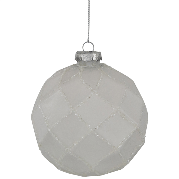 Northlight 4ct. White Glittered Christmas Glass Ball Ornaments