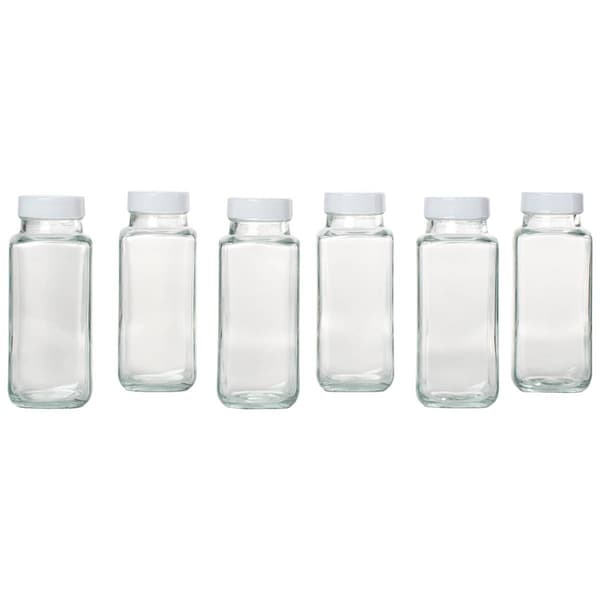 Gourmet Kitchen 8oz. Glass Juice Bottles - Set of 6 - image 