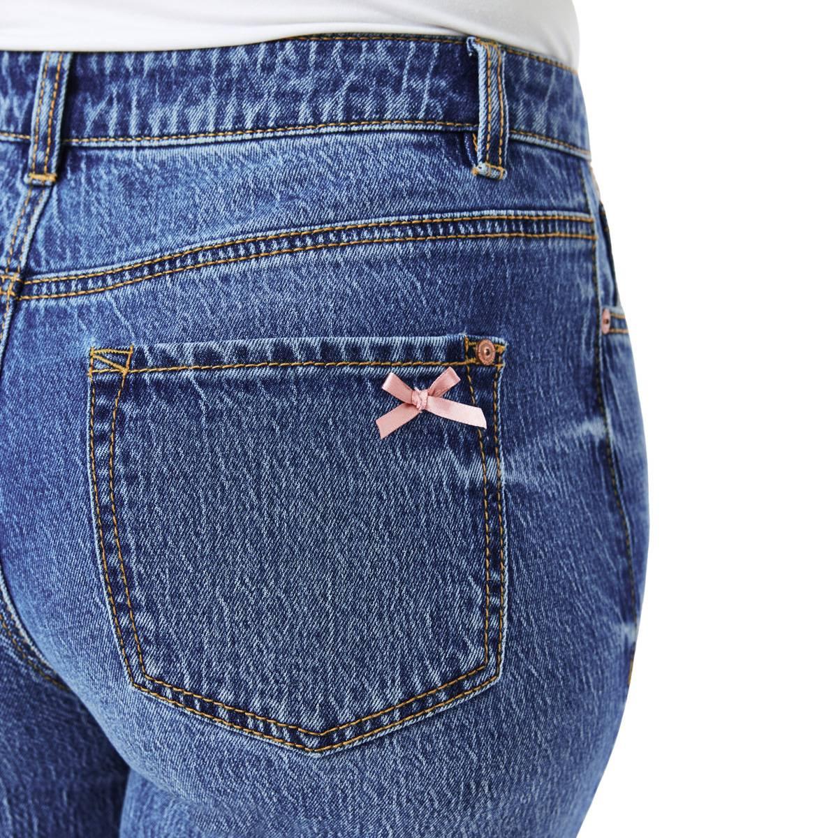 Juniors Wallflower Fearless Curvy Wide Leg Bow Jeans