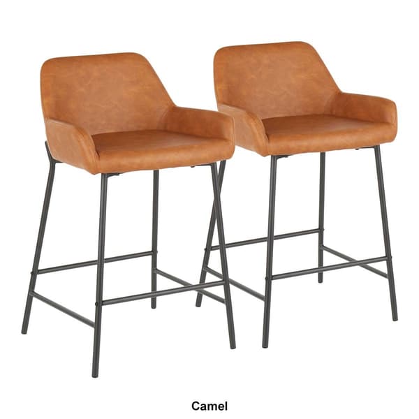 LumiSource Daniella Industrial Counter Stools - Set of 2