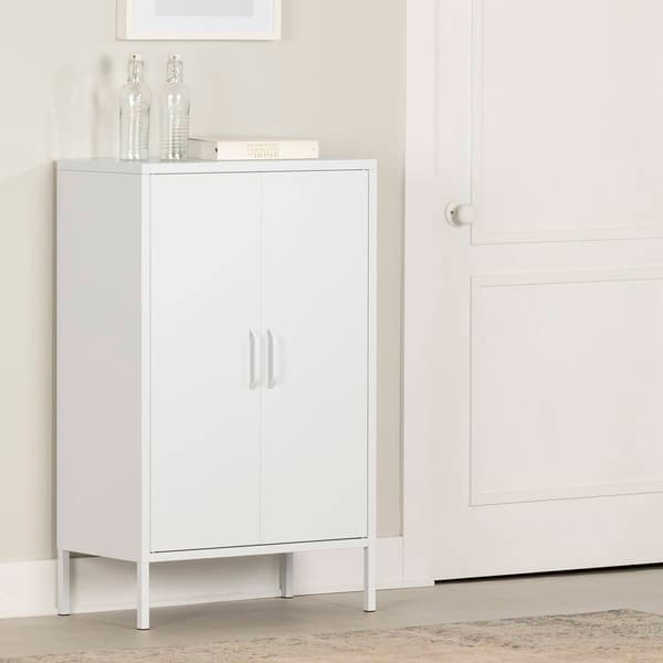 South Shore Eddison Pure White 2-Door Storage Cabinet