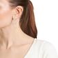 Athra Fine Silver Plated Hoop w/ Crystal Ball Earrings - image 2