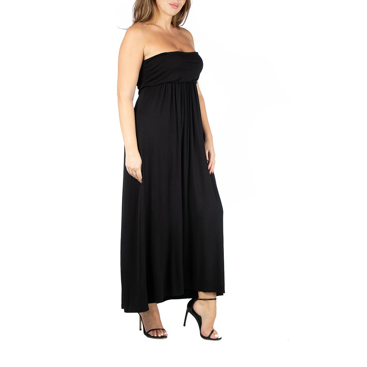 Plus Size 24/7 Comfort Apparel Strapless Maxi Dress
