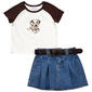 Girls (7-12) Tween Diva Raglan Sleeve Dalmatian Tee & Denim Skort - image 1