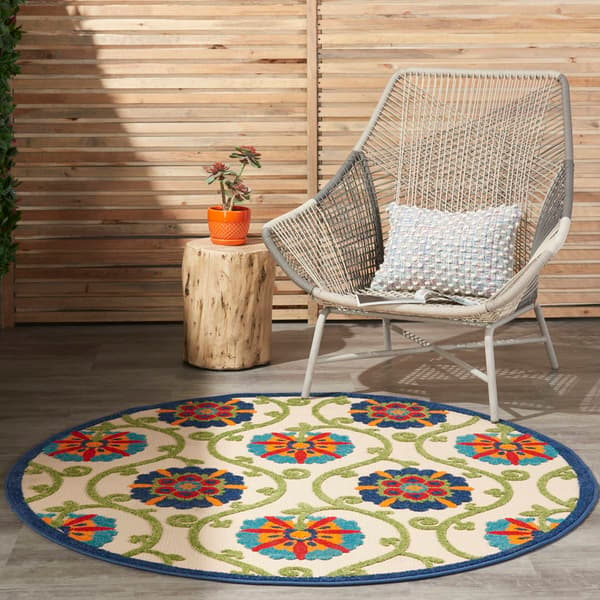 Nourison Aloha Vines Contemporary Round Rug