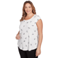 Plus Size Emaline Key Items Cap Sleeve Dragonfly Tee - image 3